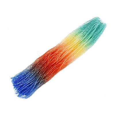 Gradient Color Baking Painted Glass Bead Strands DGLA-A039-T4mm-A014-1