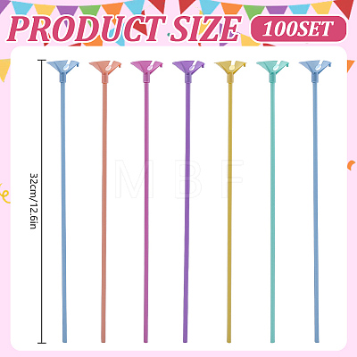 100 Bags Plastic Balloon Clips Holders DIY-WR0005-66B-1
