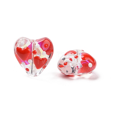 Valentine's Day Handmade Glass Enamel Beads Strands LAMP-K037-09H-1