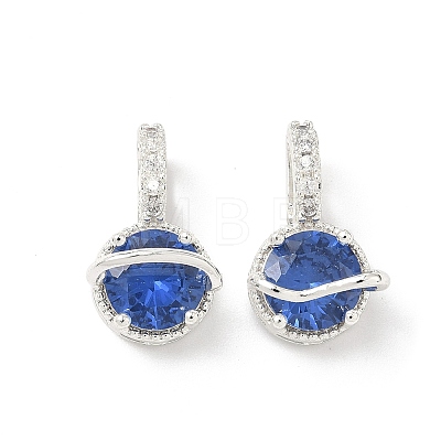Brass Micro Pave Cubic Zirconia Pendants KK-Z139-04S-1