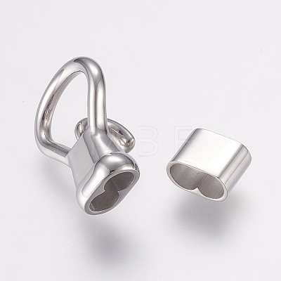 304 Stainless Steel Hook Clasps X-STAS-F122-27P-1