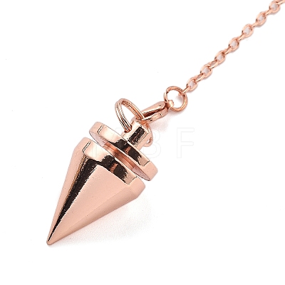 Brass Dowsing Pendulum Big Pointed Cone Pendants KK-H491-05RG-1