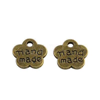 Tibetan Style Alloy Flower Charms X-TIBEP-Q040-003AB-NR-1