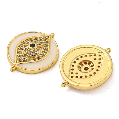 Rack Plating Brass Micro Pave Clear Cubic Zirconia Eye Connector Charms KK-Z063-20G-01-1