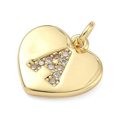 Brass Micro Pave Clear Cubic Zirconia Pendants KK-D229-01G-01-1