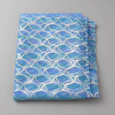 Fish Scale Pattern Polyester Fabric DIY-WH20081-103B-1