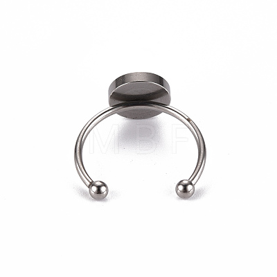 201 Stainless Steel Cuff Pad Ring Settings STAS-S080-042C-P-1