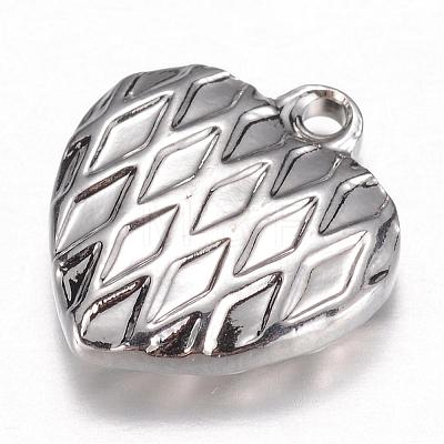 201 Stainless Steel Textured Charms STAS-G073-46P-1