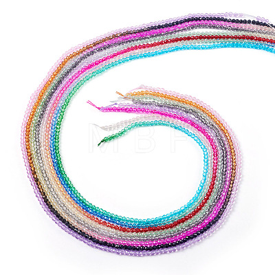 5 strands 5 colors Transparent Glass Beads Strands GLAA-TA0001-25-1