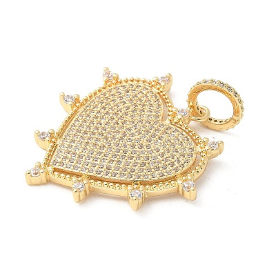 Brass Micro Pave Cubic Zirconia Pendants X-KK-U053-12G-1