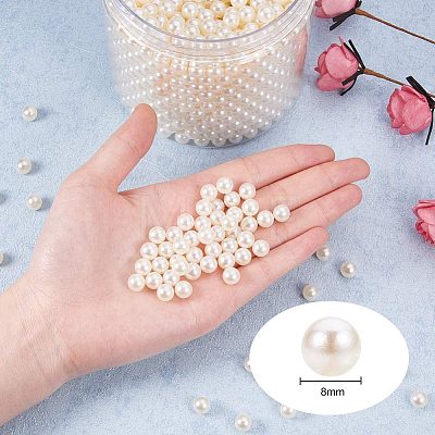 ABS Plastic Imitation Pearl Round Beads PH-MACR-F033-8mm-22-1