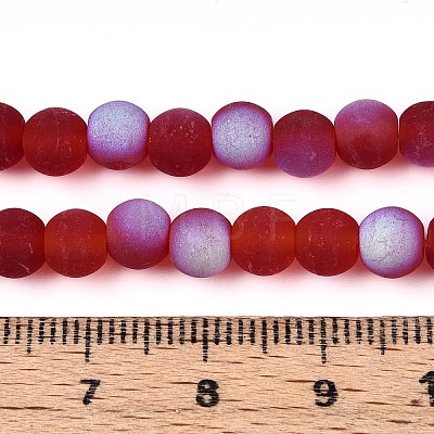 Frosted Transparent Glass Beads Strands LS-GLAA-T032-T6mm-MBB20-1