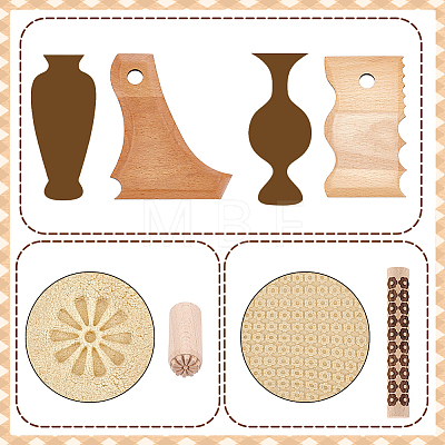2Pcs 2 Styles Wood Pottery Foot Shaper Tools TOOL-UN0001-80-1