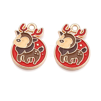 Christmas Theme Alloy Enamel Pendants ENAM-T020-10N-1