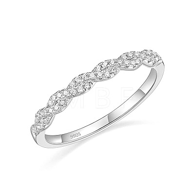 Twist 925 Sterling Silver Micro Pave Clear Cubic Zirconia Finger Rings FS-WGE1F50-08-1