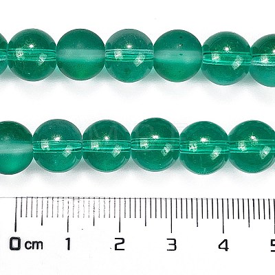 Frosted Transparent Glass Bead Strands GLAA-P065-10mm-14-1