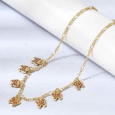 Brass Micro Pave Cubic Zirconia Butterfly Pendant Necklaces NJEW-B157-15G-1