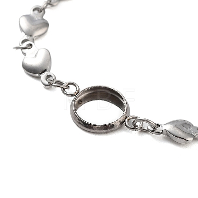 201 Stainless Steel Link Bracelet Settings Fit for Cabochons MAK-K023-01B-P-1