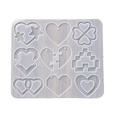 Heart Earrings Pendants DIY Silicone Mold DIY-Q033-06B-1