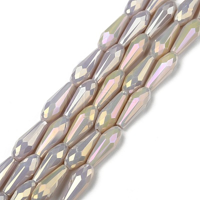 Electroplated Opaque Glass Beads Strands X-EGLA-L015-FR-B16-01-1