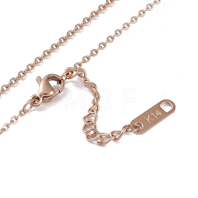 Ion Plating(IP) 304 Stainless Steel Cable Chain Necklaces NJEW-G081-07RG-1