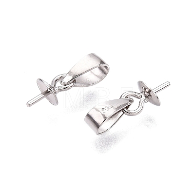 Anti-Tarnish Rhodium Plated 925 Sterling Silver Snap on Bails STER-N016-21P-1