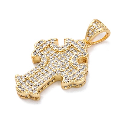 Brass Micro Pave Cubic Zirconia Pendants KK-S510-48G-03-1