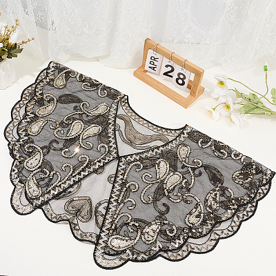 Polyester with Plastic Sequin Shawls AJEW-BM0001-60A-1