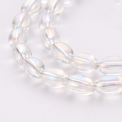 Electroplate Transparent Glass Beads Strands X-EGLA-T020-11-A02-1