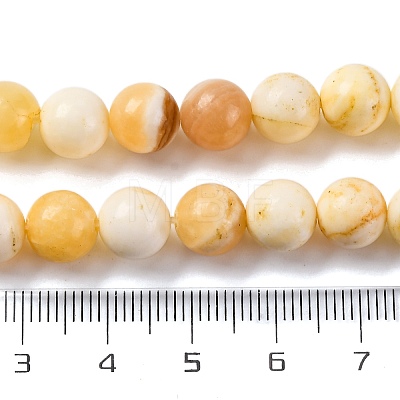 Natural Yellow Jade Beads Strands X-G-F591-17-8MM-1
