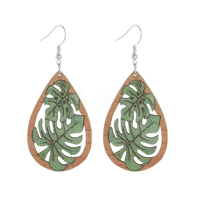 Wood Dangle Earrings for Women WG26A13-03-1