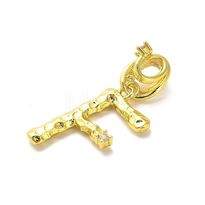 Rack Plating Brass Micro Pave Cubic Zirconia European Dangle Charms KK-L210-015G-F-1