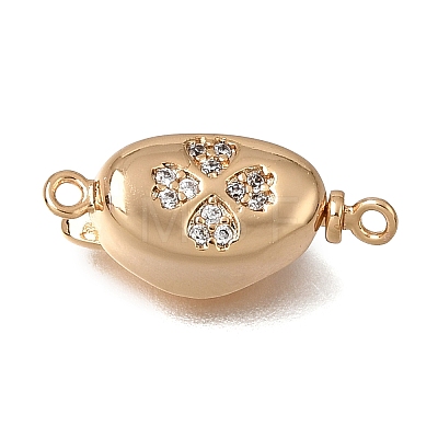 Brass Micro Pave Clear Cubic Zirconia Box Clasps CU-CBA4292-15G-1