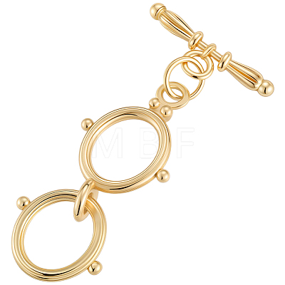 10 Sets Brass Toggle Clasps KK-BBC0021-03-1