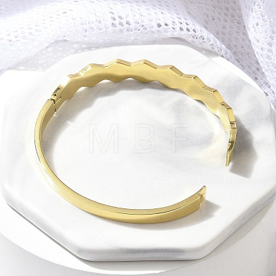 Ion Plating(IP) 304 Stainless Steel Hinged Bangles for Women BJEW-A011-15G-1