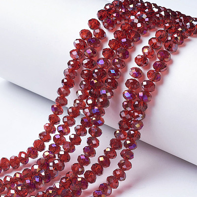Electroplate Transparent Glass Beads Strands EGLA-A034-T2mm-F03-1
