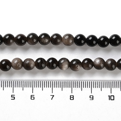 Natural Silver Obsidian Beads Strands G-S150-20A-6mm-1