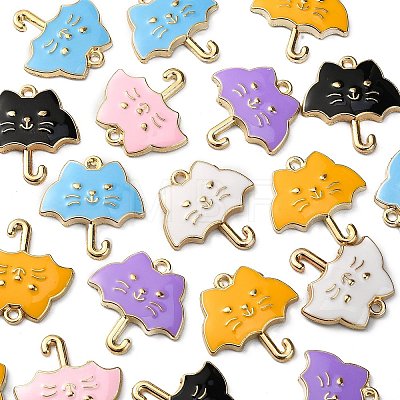 30Pcs 6 Colors Alloy Enamel Pendants ENAM-CJ0002-65-1