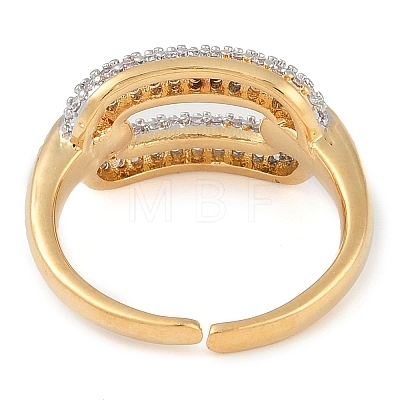 Oval Brass Micro Pave Clear Cubic Zirconia Finger Ring RJEW-Q819-28G-1