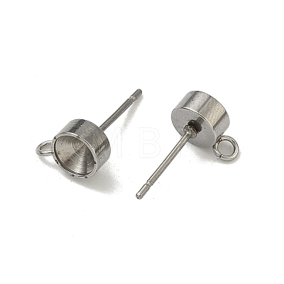 Non-Tarnish 201 Stainless Steel Stud Earring Settings X-STAS-S041-08-1