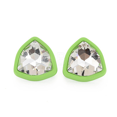 Crystal Rhinestone Triangle Stud Earrings with 925 Sterling Silver Pins for Women MACR-S275-036B-1