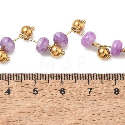 304 Stainless Steel & Rondelle Natural Amethyst Beaded Necklaces for Women NJEW-C119-03B-1