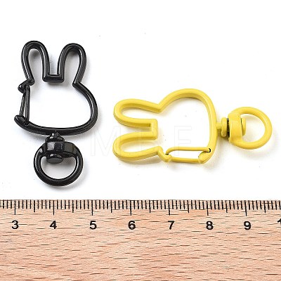 Spray Painted Eco-Friendly Alloy Swivel Snap Hook Clasps PALLOY-T090-05-NR-1