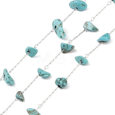 Handmade Natural Turquoise Chip Beads Chain CHS-H028-06A-04-1