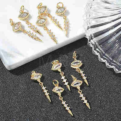 SHEGRACE Brass Clear Cubic Zirconia Pendants XGRQ3K288-540G-1