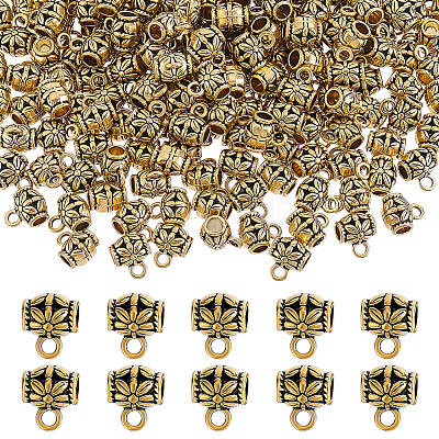 210Pcs Tibetan Style Alloy Tube Bails TIBE-PH0002-62AG-1