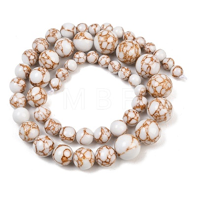 Synthetic Gold Line Turquoise Graduated Beads Strands GG-CBA2AE1-A03-A-1