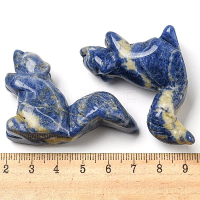 Natural Sodalite Carved Healing Squirrel Figurines DJEW-D012-01C-1