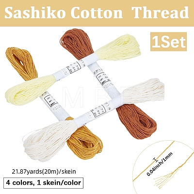 4 Skeins 4 Colors 6-Ply Cotton Embroidery Floss EMBR-WH20001-003E-1
