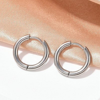 202 Stainless Steel Huggie Hoop Earrings EJEW-F111A-16mm-P-1